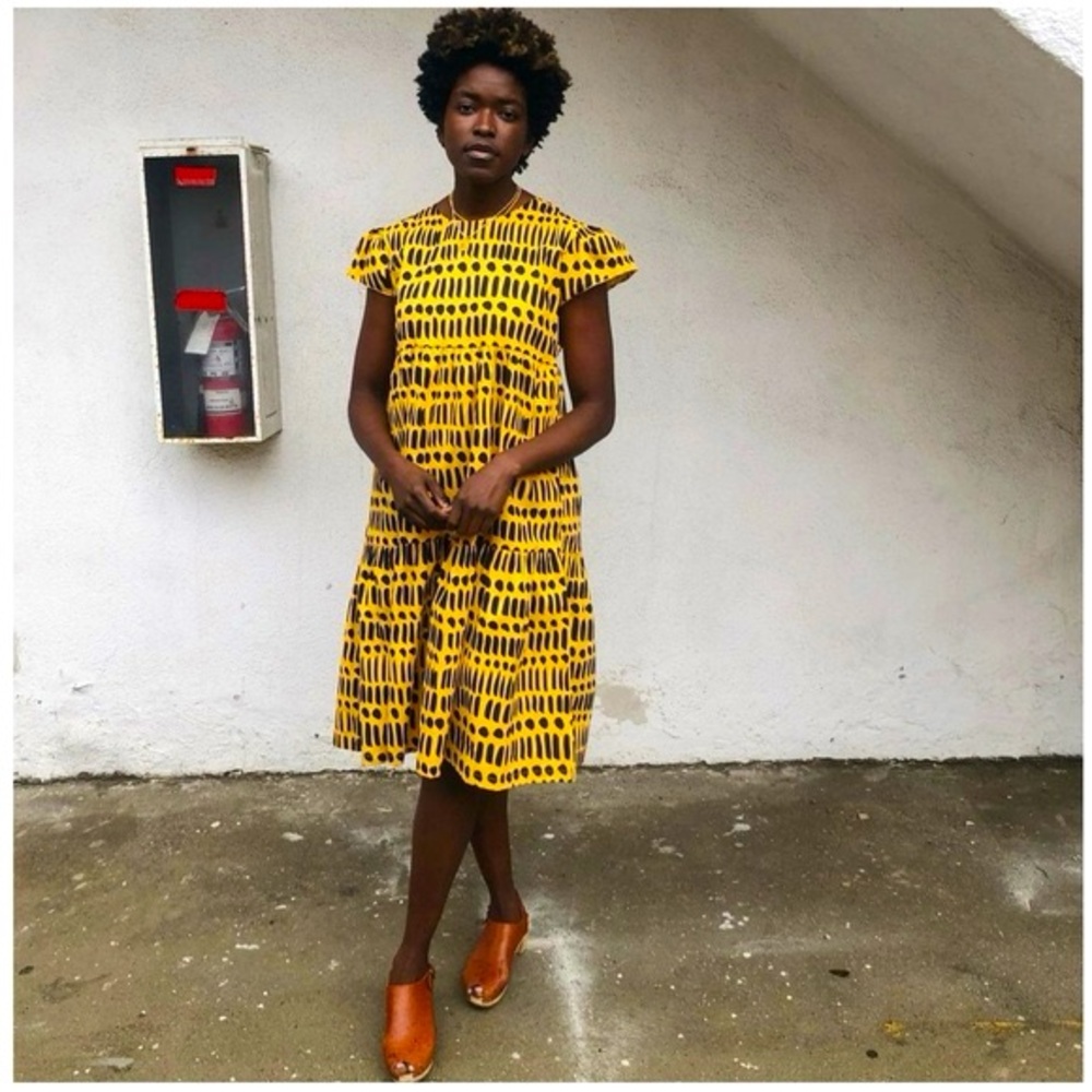 NOOWORKS Frida Dress in Yellow & Black Dorcas Code
